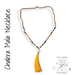 Chakra Mala 109 Bead Prayer Necklace With Rudraksha Beads & Semi Precious Stones